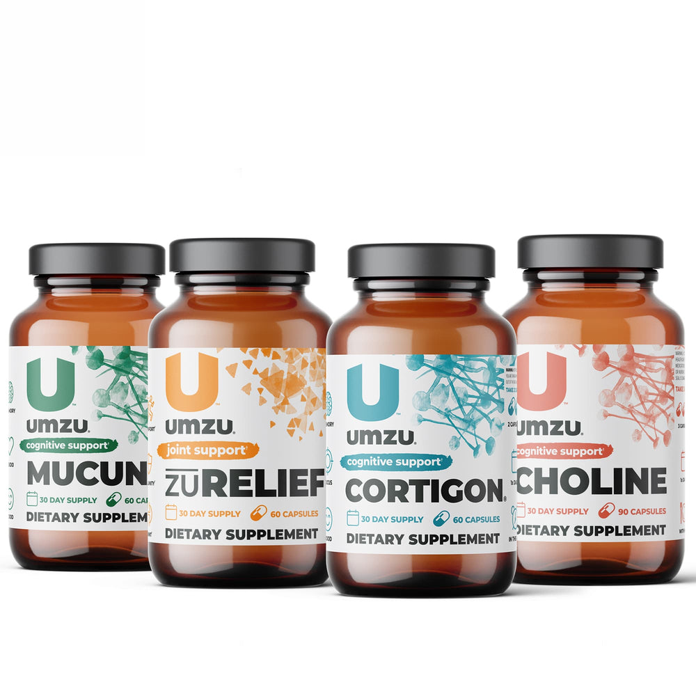 Brain Bundle: zuRelief, Mucuna Pruriens, Cortigon & Choline Bundles UMZU   